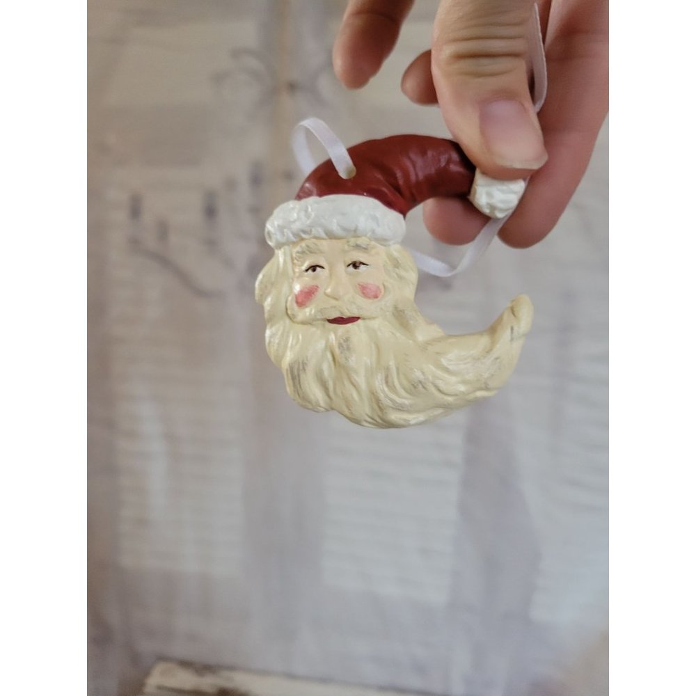 Vintage Moon Santa ornament Xmas holiday tree